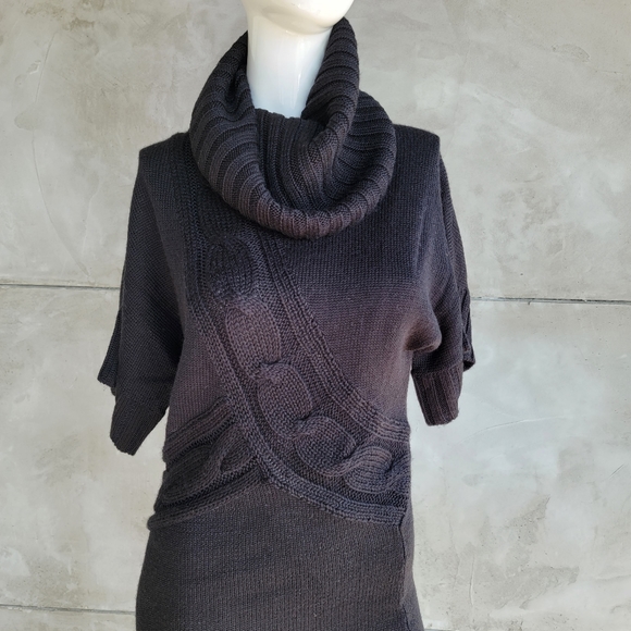 NWOT Bebe Oversize Cowl Neck Short Sleeve Sweater Dress Tunic Sz S - Picture 3 of 12